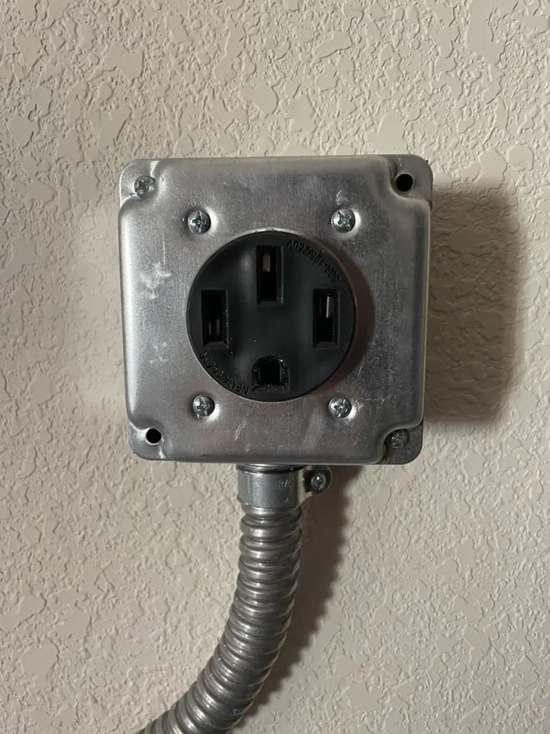 NEMA 14-50 outlet installed for Electrical Panel Upgrade in Ponder